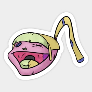 Sock Puppet Gal Funky Art Sticker